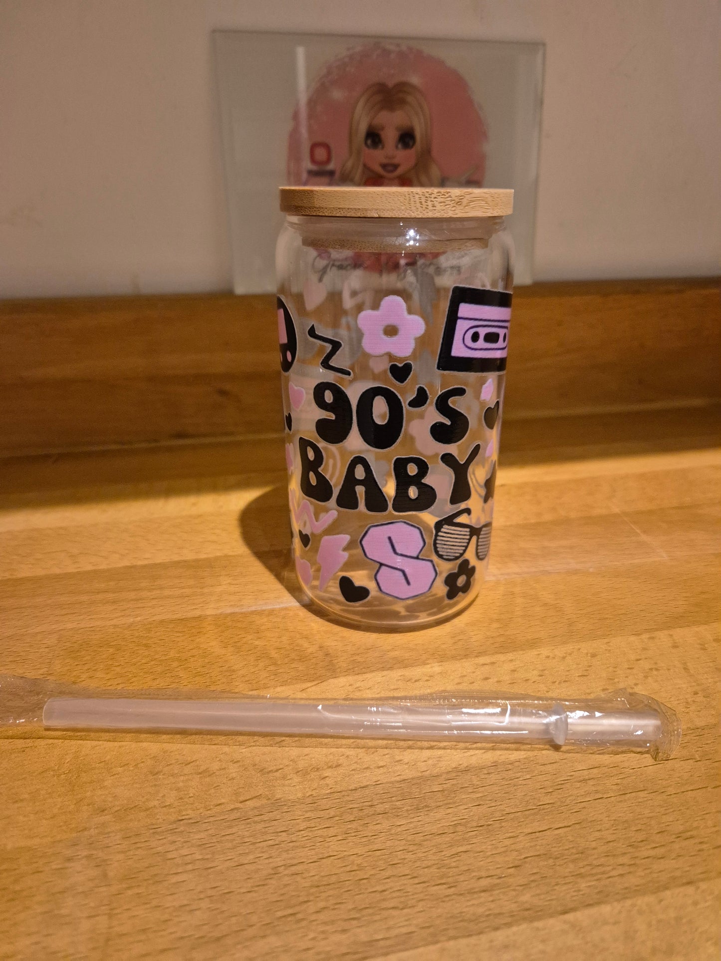 90's Clear Glass Libbey Can